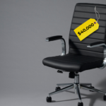 black office chair in an empty room with a $40,000 price tag to symbolise the cost of a slipping newsletter